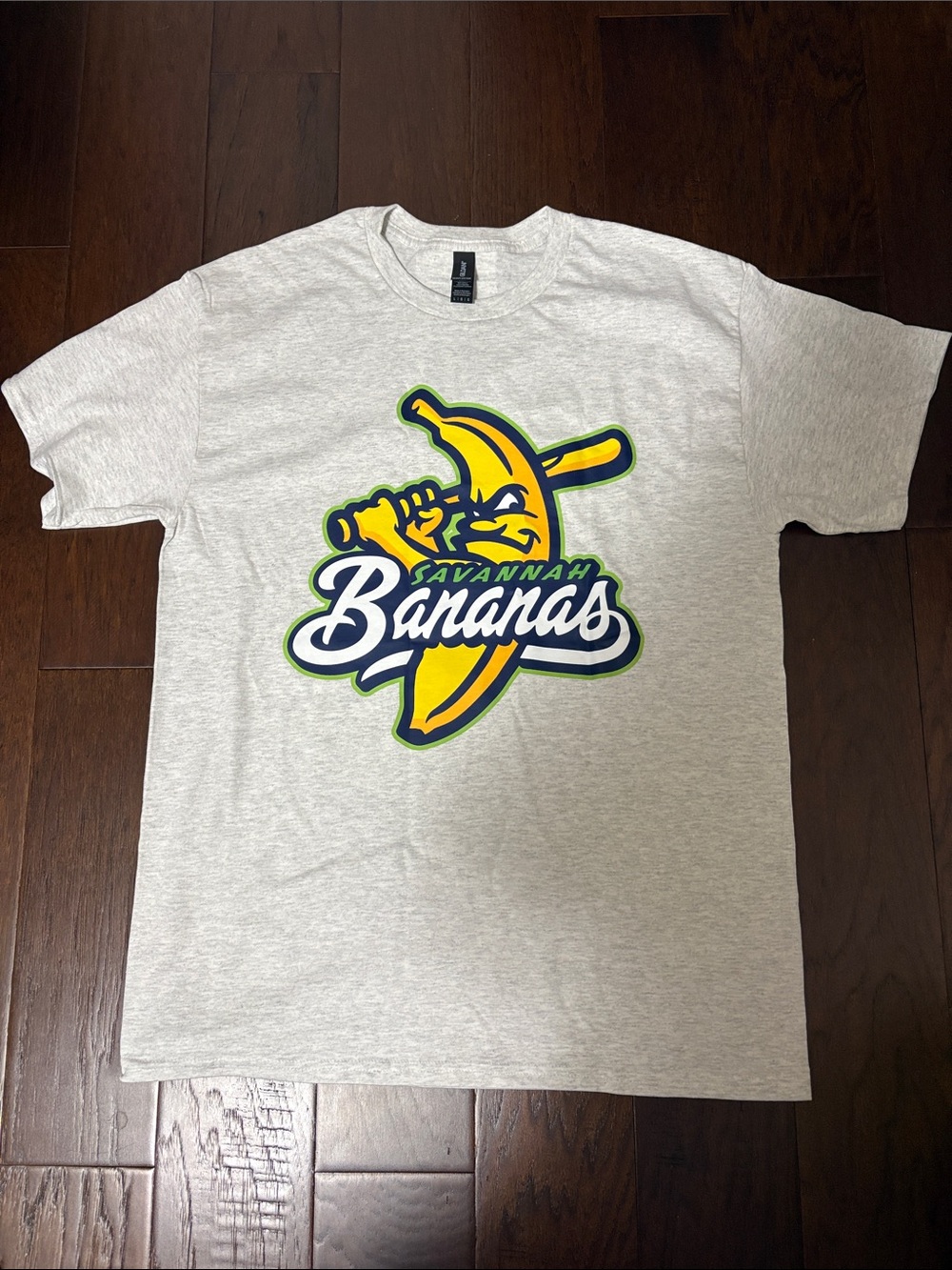 Gildan Gray Short Sleeve Tee with Savannah Banana Logo
